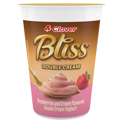 Clover Bliss Strawberry & Cream Double Cream Yoghurt 150g
