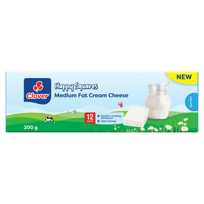 Clover Happy Squares Medium Fat Cream Cheese 200g