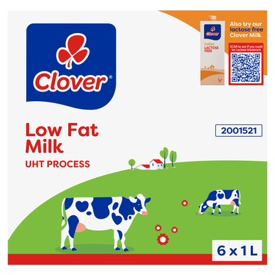Clover Low Fat UHT Milk 6 x 1L