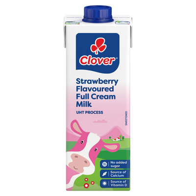 Clover Full Cream Strawberry UHT Milk 1L