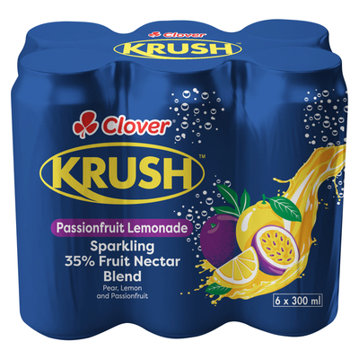 Krush Passionfruit Sparkling Lemonade 6 x 300ml
