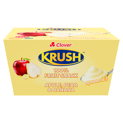 Clover Krush Apple Pear & Banana 100% Fruit Snack 4 Pack 100g