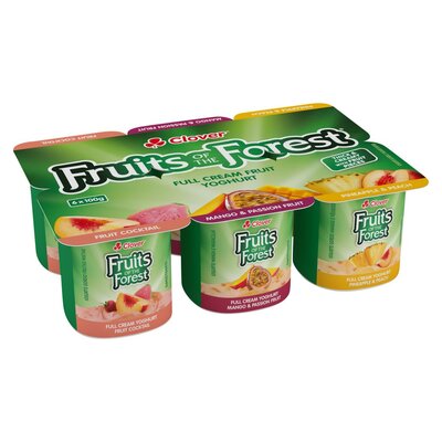Clover Fruits Of The Forest Full Cream Fruit Yoghurt 6 Pack