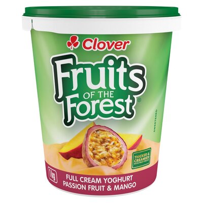 Clover Fruits Of The Forest Full Cream Passion Fruit & Mango Yoghurt 1kg